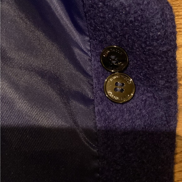 Kenneth Cole NEW York  Blue Textured Wool Button Up Coat Peacoat Size 8 - Picture 11 of 14